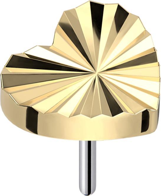 Actual product image Star Piercing Threadless diamond cut disc heart gold-plated (without brass, Titanium)