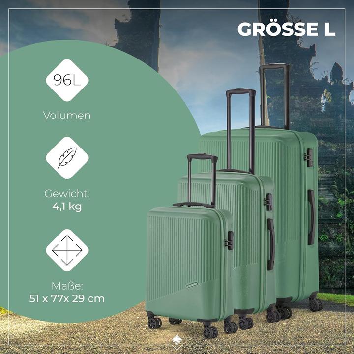 Actual product image Travelite Bali 4 wheel suitcase set 3-piece (193 l)