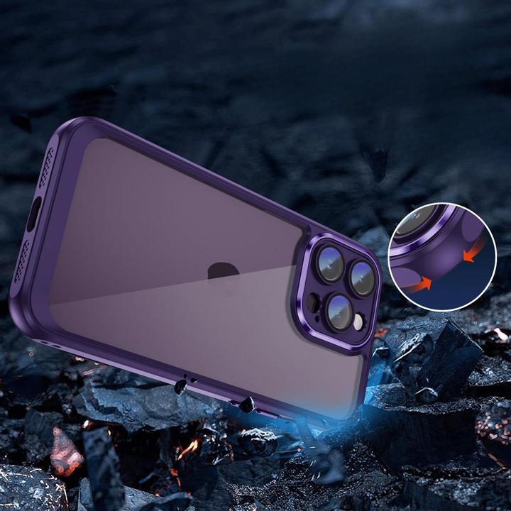 Actual product image Cover-Discount iPhone 15 Pro Max - Case with Camera Protector purple (Apple iPhone 15 Pro Max)