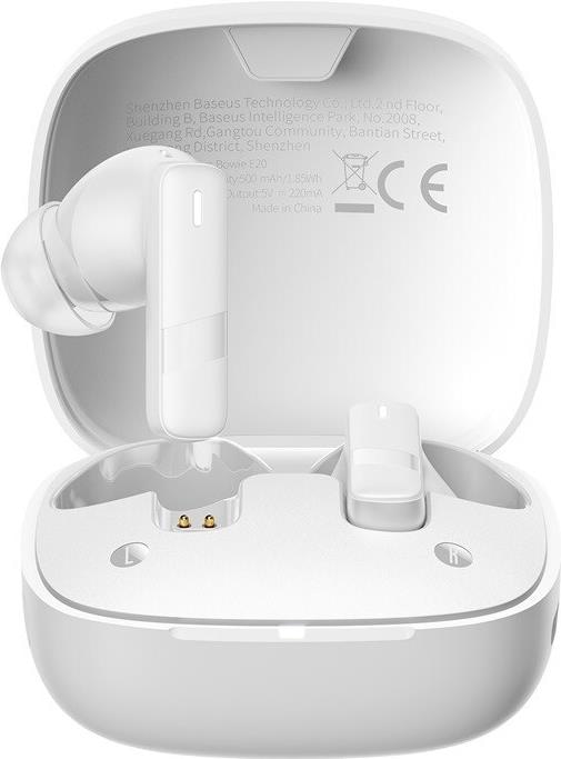 Produktbild Baseus Bowie E20 Kopfhörer Kabellos im Ohr Anrufe/Musik Bluetooth Weiss (6 h, Kabellos)