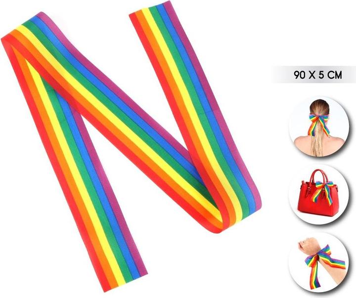 Regenbogen-Flaggenband 90 x 5 cm