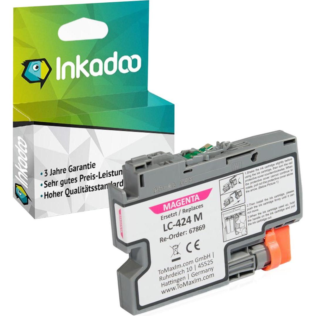 Inkadoo, Druckerpatrone, Kompatibel Tinte für Brother LC-424 (M)