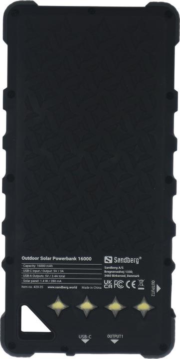 Immagine prodotto Sandberg solare all'aperto (16000 mAh, 1.40 W, 59.20 Wh)