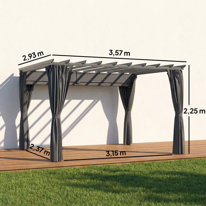 Image du produit Outsunny Pergola Aluminium, Polyester Dunkelgrau (357 cm, 293 cm)