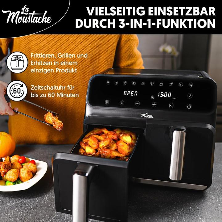 Image du produit Moustache Friteuse sans huile 8 litres, Noir