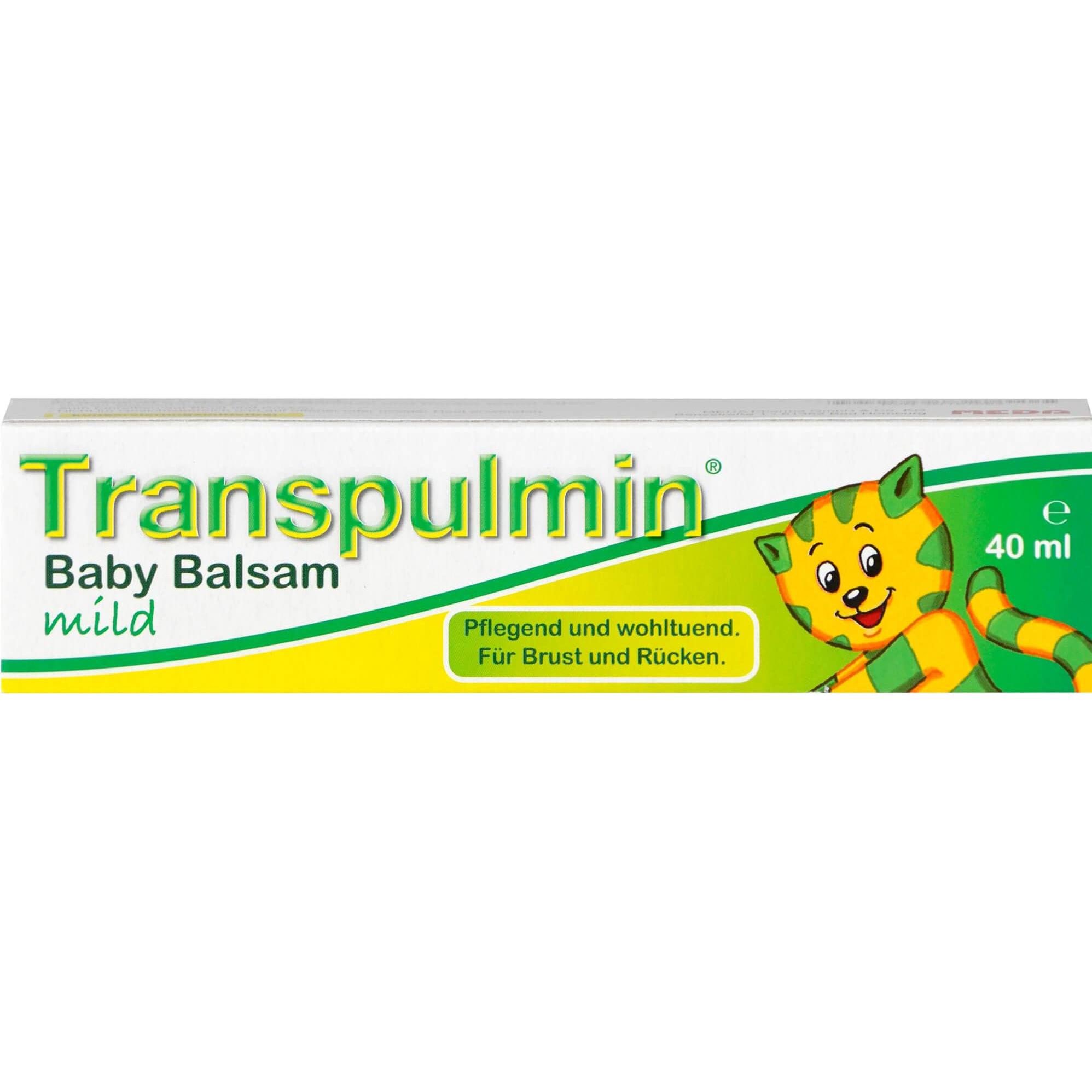 Transpulmin, Mamapflege, Baby Balsam mild für Brust und Rücken, 40 ml Creme