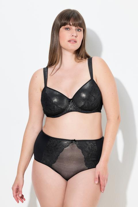 Produktbild Ulla Popken Bügel-BH, Spitze, Metallic-Effekt, Softcups, Cup B - G (Einzelpack, 95 E)