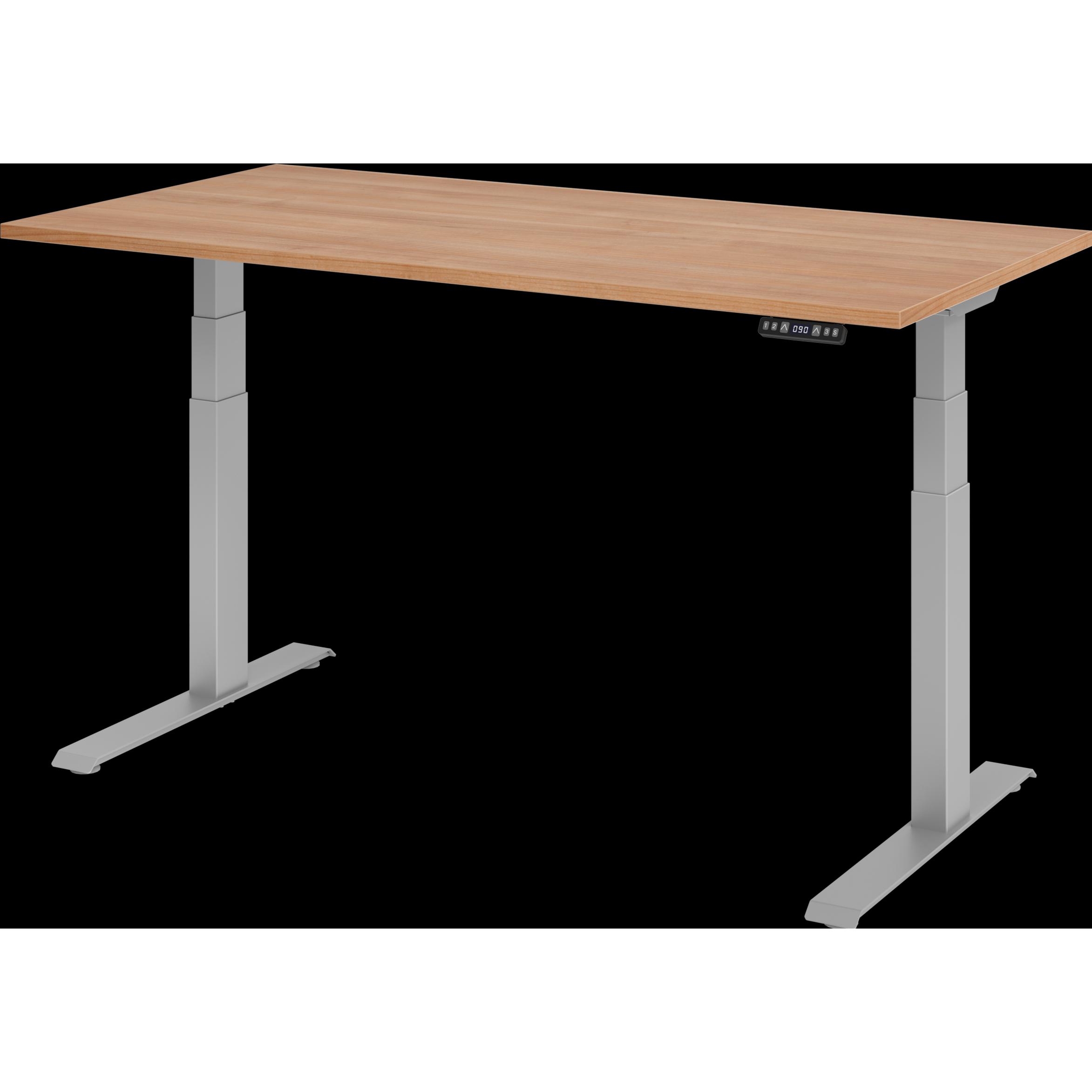 Hammerbacher, Schreibtisch, UPLINER-K-Schreibtisch, elek. verstellb,640-1290mm, BxT 1600x800mm, Nussbaum-Dek (1600 x 800...