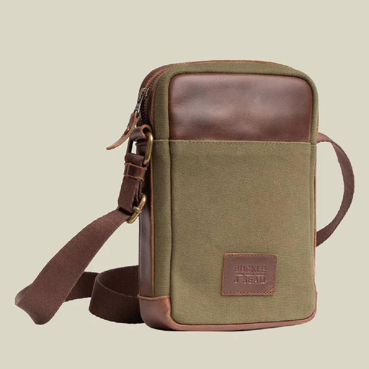 Immagine prodotto Buckle & Seam Canvas Crossbody Bag Runner Grün/Blau