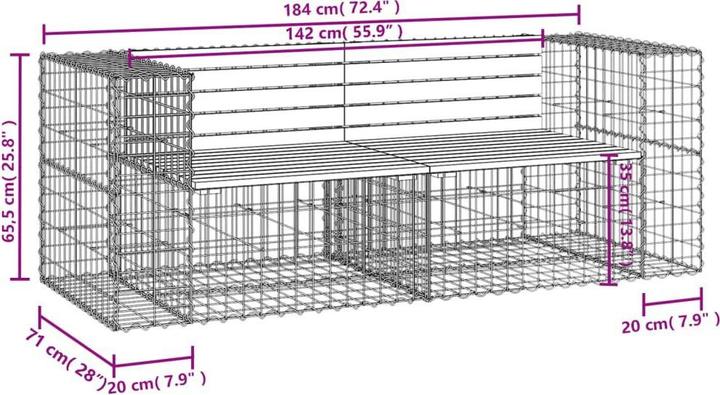 Produktbild vidaXL Gartenbank