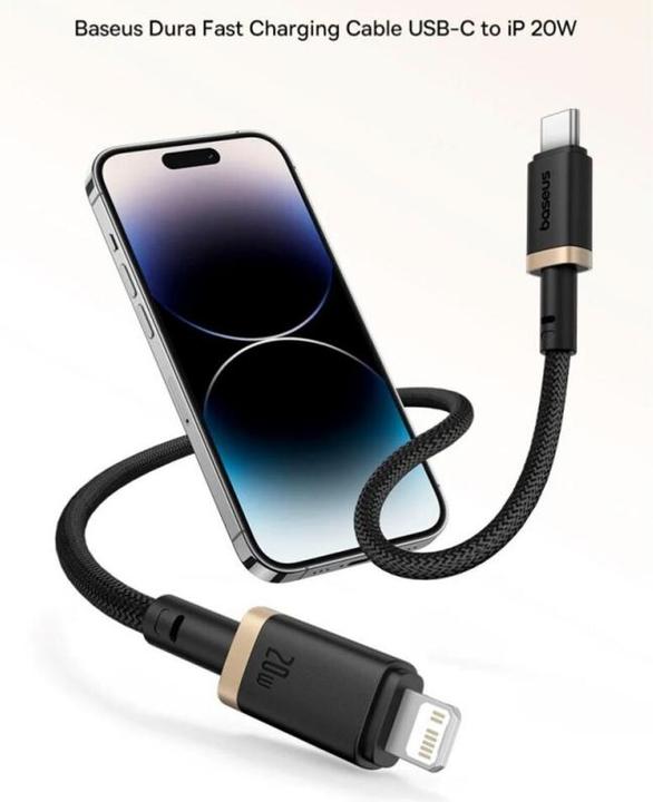 Image du produit Baseus Câble de recharge rapide Dura Type-C pour iP 20 W 2 m noir or (2 m, 20 W)