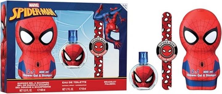 Actual product image Air-Val Spiderman Set with EDT 50ml Shower Gel and 400ml Shampoo and Bracelet (Perfume set)