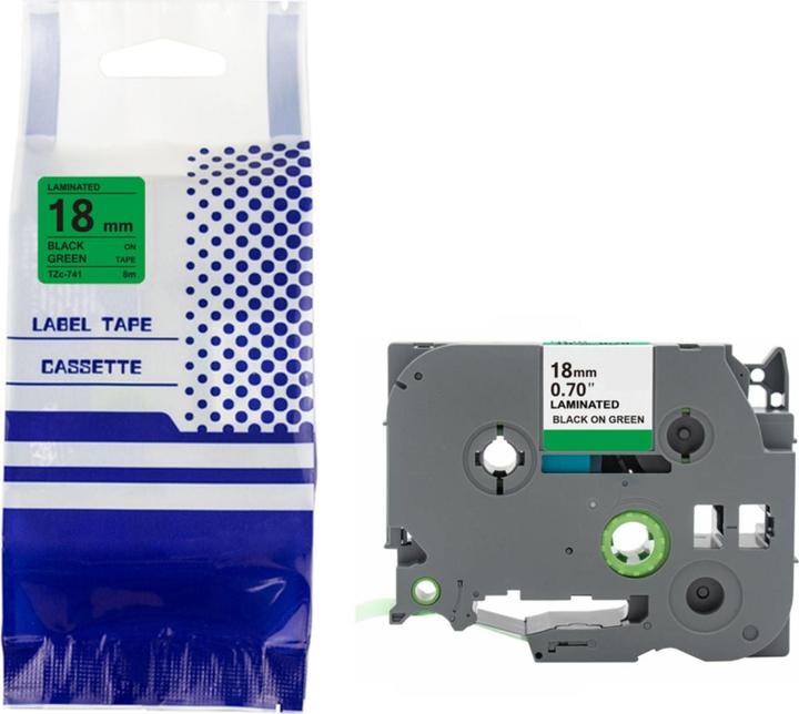 Hermex Alternatives Etikettenband zu Brother TZe-741 Beschriftungsband (1.80 cm, Grün)