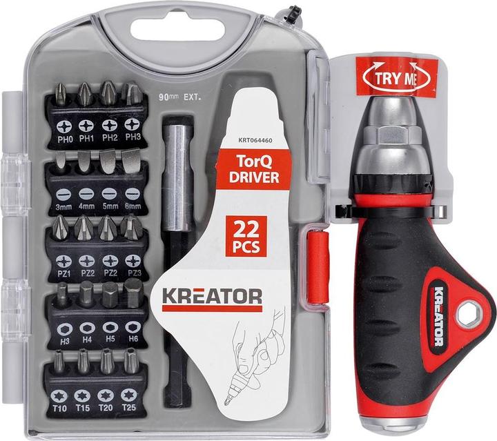 Actual product image Kreator Ratchet screwdriver set 22 pcs.