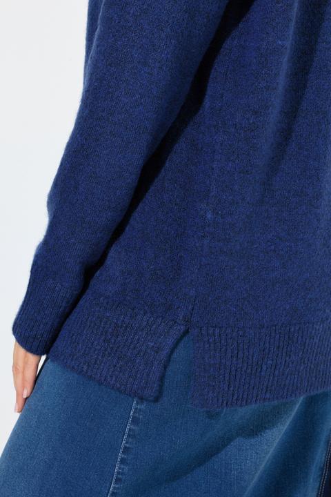 Produktbild Ulla Popken Pullover, Kontraststreifen, Oversized, Stehkragen, Langarm (60)