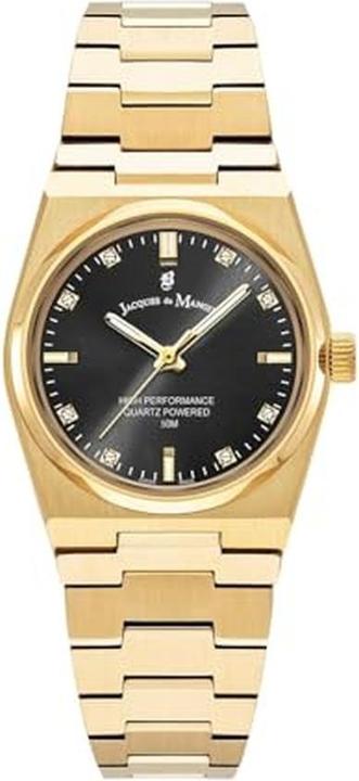 Jacques du Manoir Elegant Gold-Tone Analog Watch for Women with Stainless Steel Band (Analogue wristwatch, 31 mm)