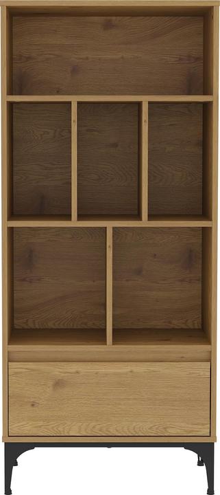 En.Casa Bücherregal Kistiandi 137x60x35 cm Eicheoptik, dunkel (60 x 35 x 137 cm)