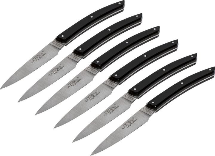 Laguiole Jean Dubost Ensemble de couteaux 6 pcs, Acrylic Black (10.50 cm)