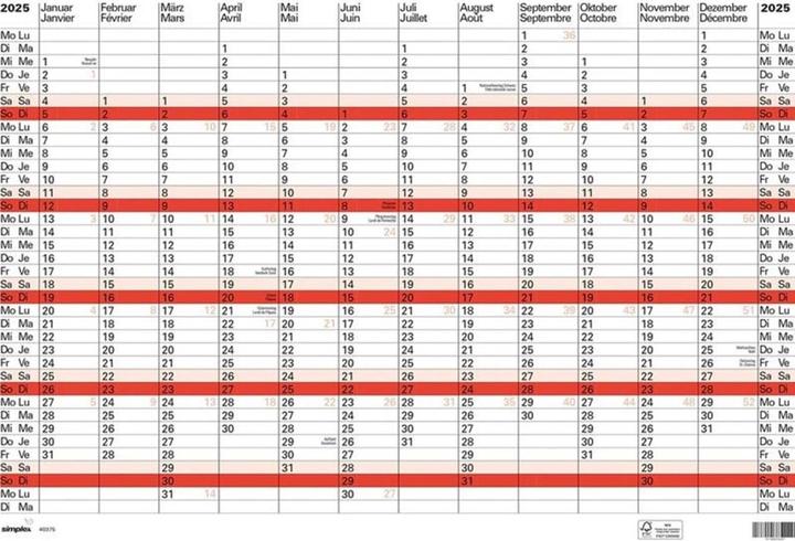 Simplex Planning annuale (A2, Nessuna rilegatura, Tedesco, Francese)