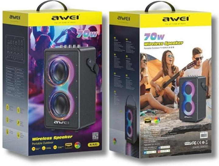 Immagine prodotto Awei Głośnik bezprzewodowy KA15 Bluetooth 5.3 70W czarny