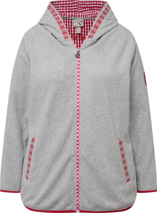 Produktbild Ulla Popken Trachten-Fleecejacke, Kapuze, Zierstickerei, Langarm (42, 44)