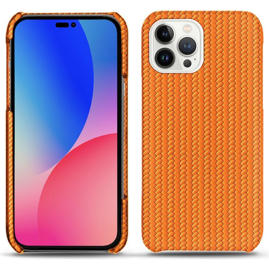Noreve Lederschutzhülle (Apple iPhone 14 Pro Max), Smartphone Hülle, Orange