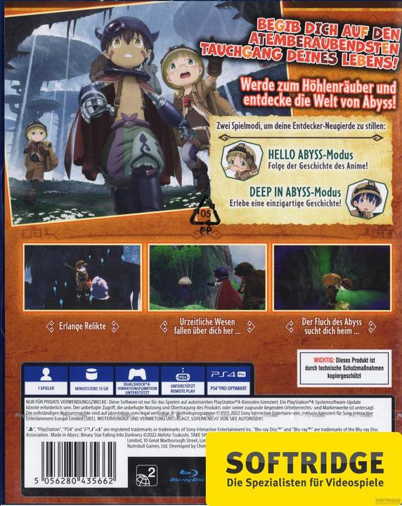 Immagine prodotto Spike Chunsoft Made in Abyss: Binary Star Falling into Darkness (PS4, DE)
