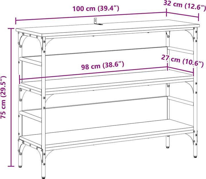 Image du produit vidaXL Konsolentisch (100 x 32 x 75 cm)