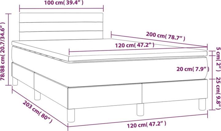 Produktbild vidaXL Boxspringbett (120 x 200 cm)