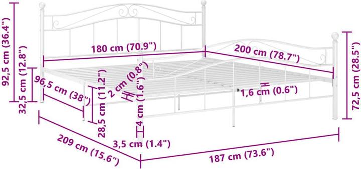 Image du produit vidaXL Bettgestell (180 x 200 cm)
