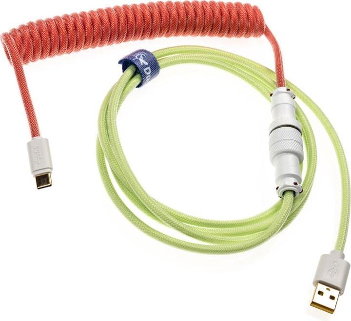 Actual product image Ducky Premicord Strawberry Frog Spiral Cable, USB Type C to Type A - 1.8m (1.80 m, USB 2.0)