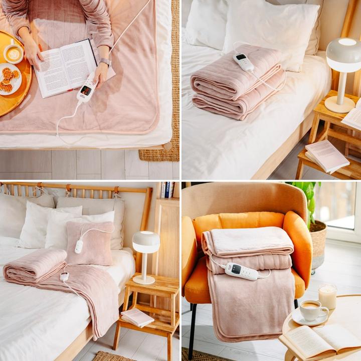 Produktbild Adler AD 7443 Electric heating throw-blanket, Super soft, Pink