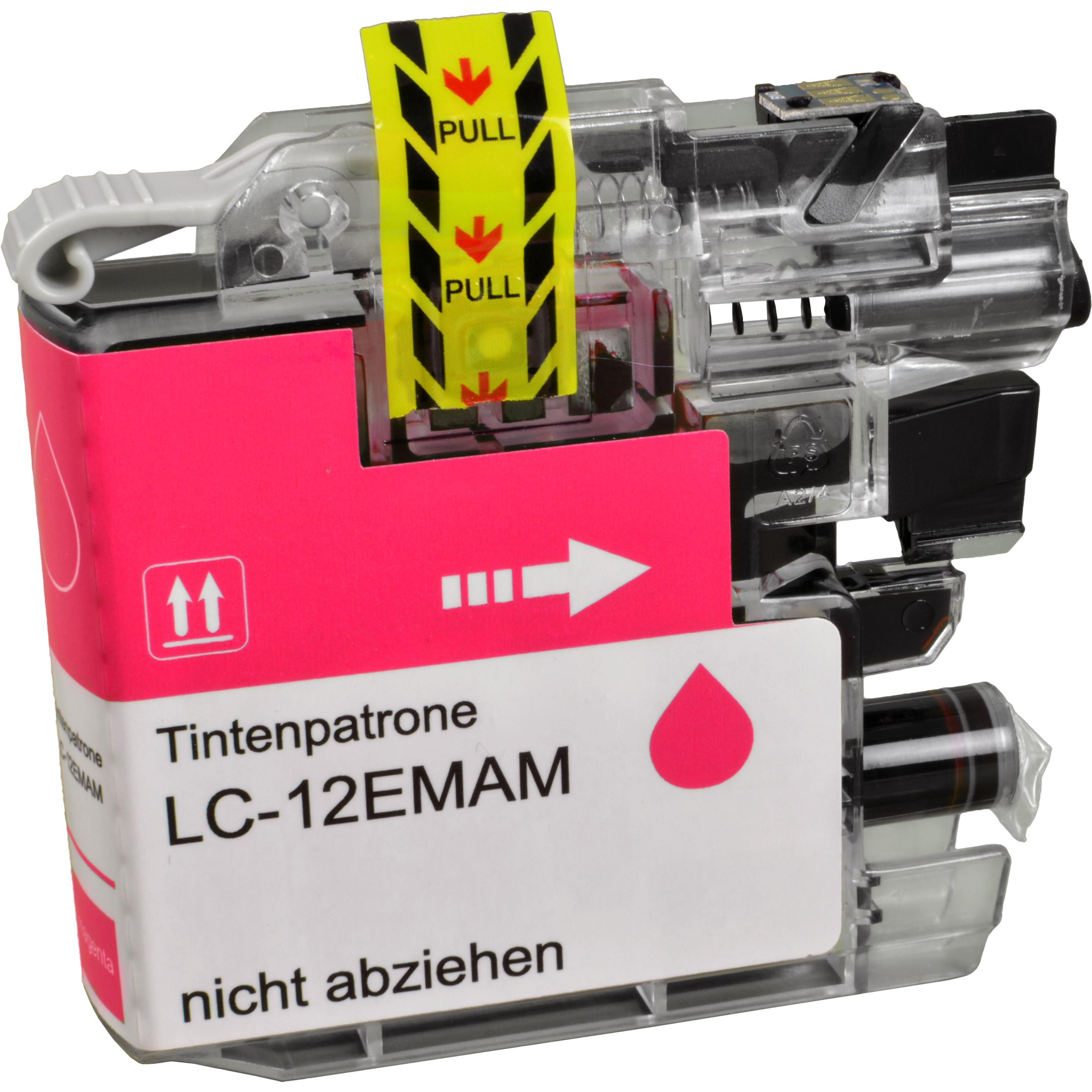 Ampertec, Druckerpatrone, Tinte kompatibel mit Brother LC-12EM magenta (M)