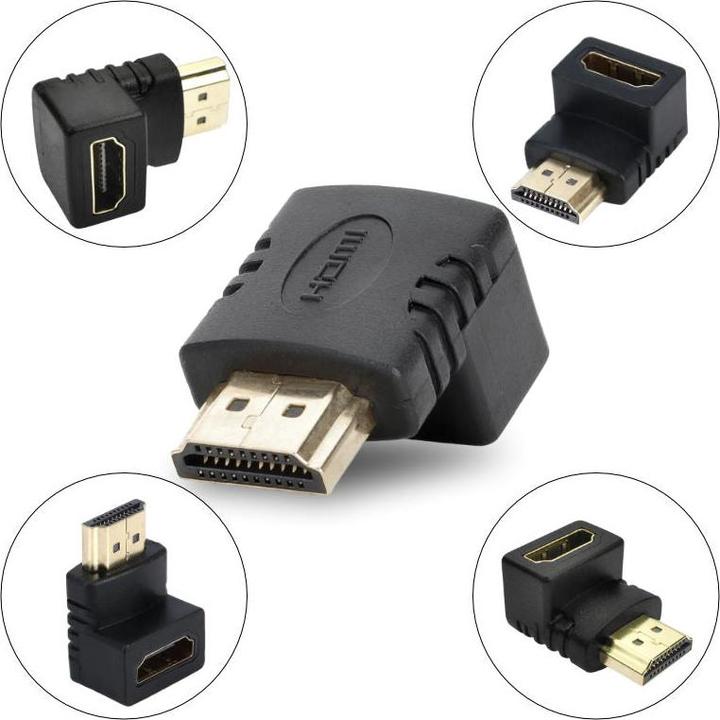 Actual product image Hermex HDMI male to HDMI female HDMI angle adapter 90° angle adapter HDMI (HDMI, 2.20 cm)