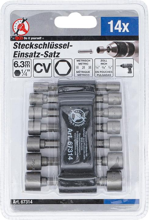 Actual product image BGS Socket spanner bit set (6.3 mm)