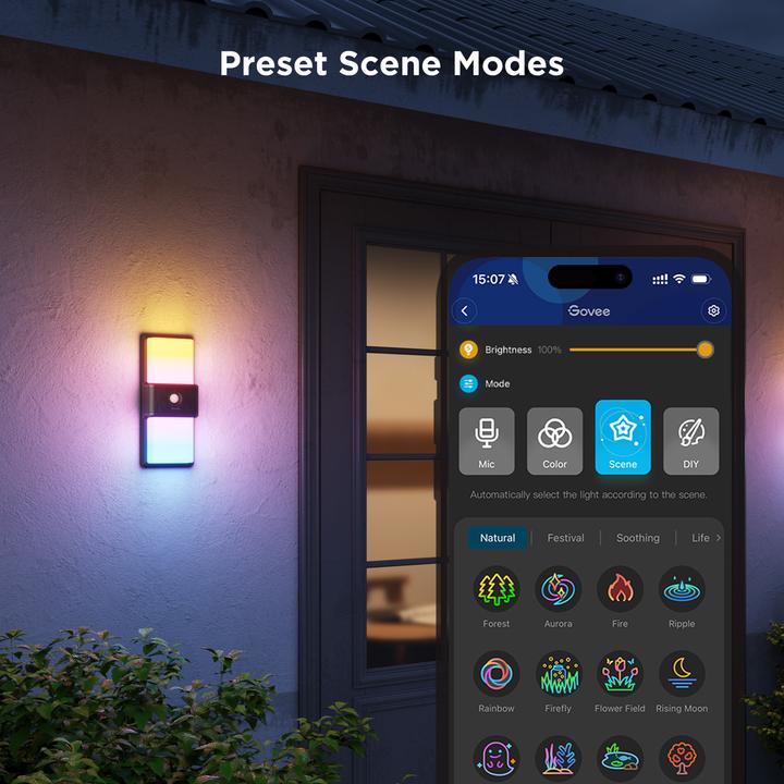 Actual product image Govee Smart Outdoor Wall light (1500 lm, IP65)