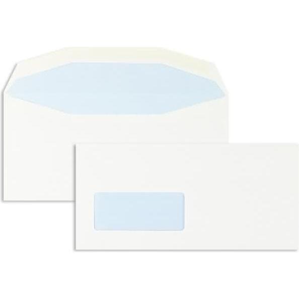 Blanke, Briefumschlag, Briefumschläge 111x232mm 90g/qm gummiert Sonderfenster VE=1000 Stück weiss (1000 x)