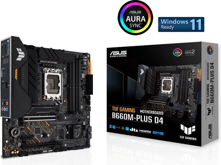 Produktbild ASUS TUF GAMING B660M-PLUS D4 (LGA 1700, Intel B660, mATX)