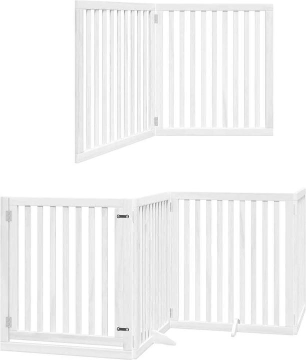 Produktbild vidaXL Hundetor mit Tür Faltbar Absperrgitter Hunde Schutzgitter 10-tlg. Holz (6 cm)