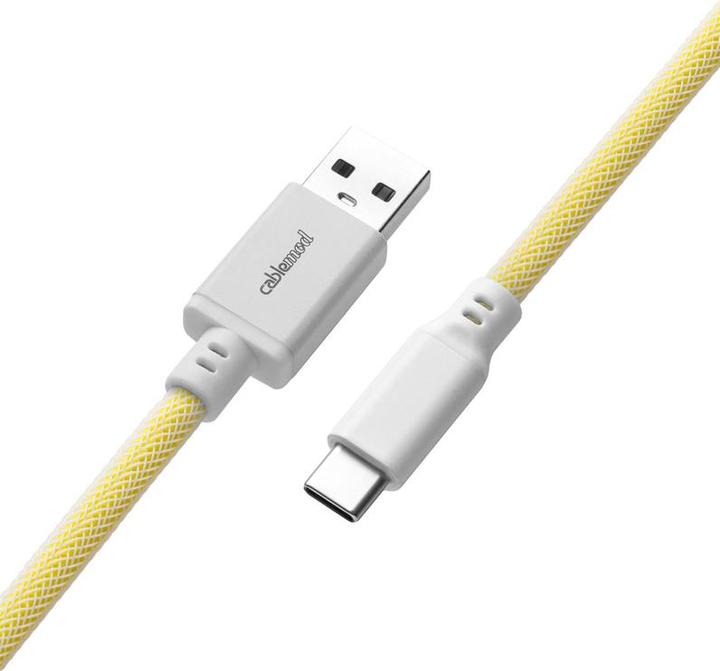 Actual product image CableMod Classic Coiled Keyboard Cable USB-C to USB Type A, Lemon (1.50 m, USB 2.0)