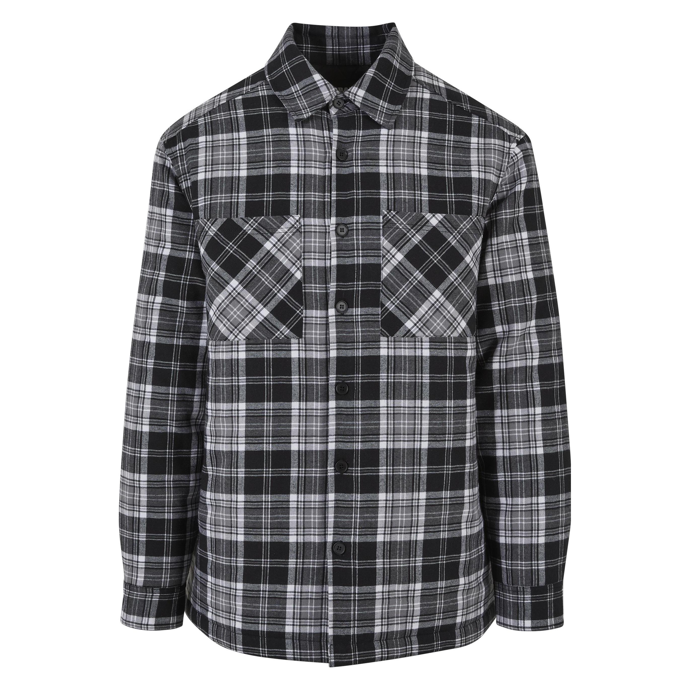 Urban Classics, Herren, Hemden, Padded Checked Shirt Jacket, Schwarz, (Xxl)