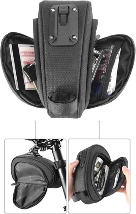 Actual product image Rockbros C40 bicycle bag under the saddle - black (1.20 l, Frame bag)