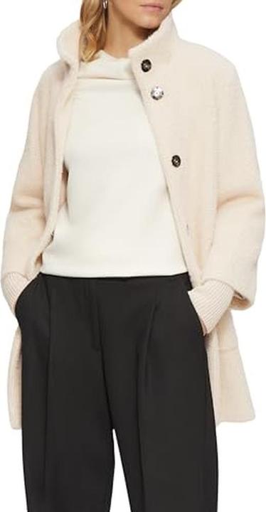 Actual product image S.Oliver Outdoor-Mantel Flauschiger Mantel mit Strickbündchen am Ärmel