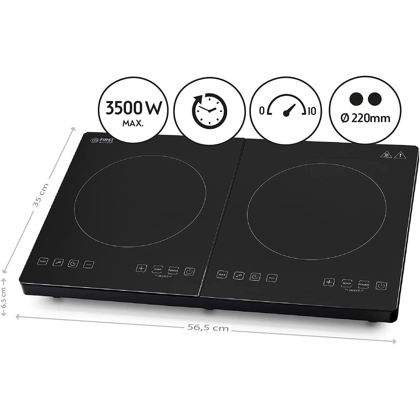 Thumbnail - First Electric induction hob 2d. FA-5095-4, Kochplatte, Schwarz
