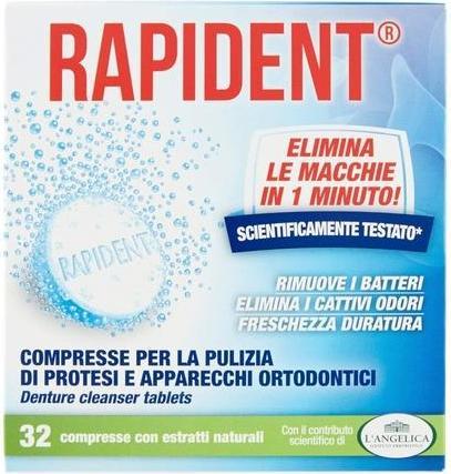 Image du produit Rapident Tablettes de nettoyage pour implants et prothèses 32 tablettes