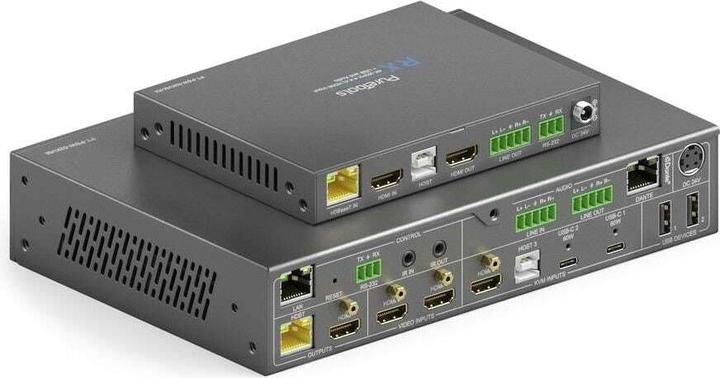 Actual product image Purelink PureTools - 18Gbps USB-C KVM switcher with Dante and Multiview, 4K (60Hz 4:4:4) via USBC / HDMI+USB