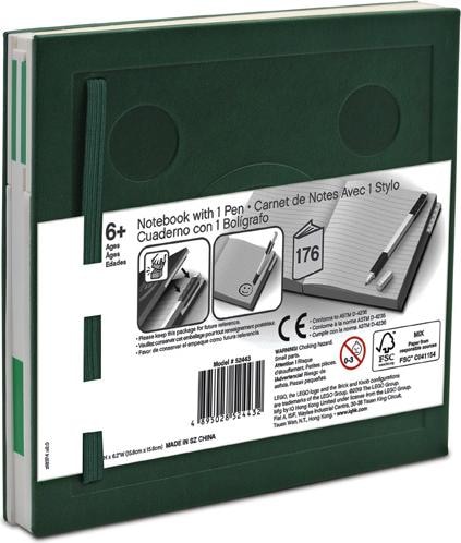 Actual product image LEGO Stationary Green Notebook with gel pen