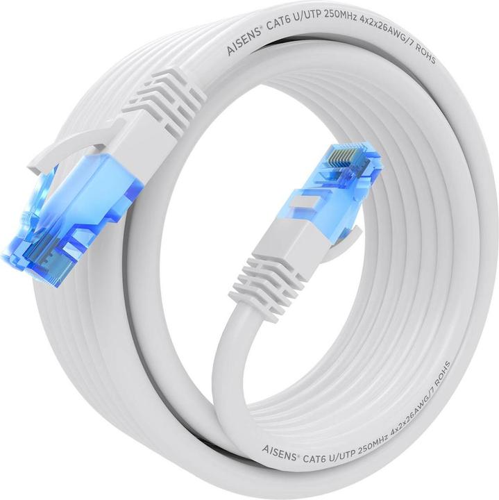 Actual product image Aisens CABLE RED LATIGUILLO RJ45 CAT.6 UTP AWG26 CCA BLANCO 4.0M (U/UTP, CAT6, 4 m)