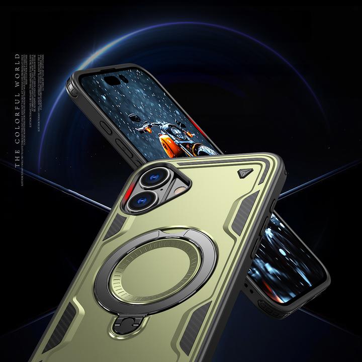 Actual product image Hurtel Hybrid Armor Trendy Case with MagSafe for iPhone 16 Plus - Green (Apple iPhone 16 Plus)