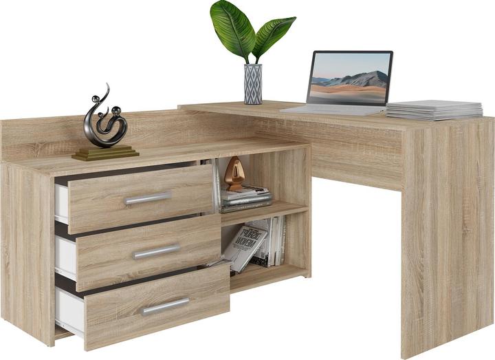 Topeshop Biurko narożne + komoda DANY 120x50xH76 sonoma (120 x 50 x 76 cm)